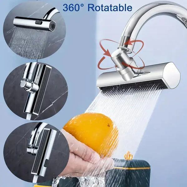 3 in 1 360° Waterfall Faucet Extender for Kitchen Sink