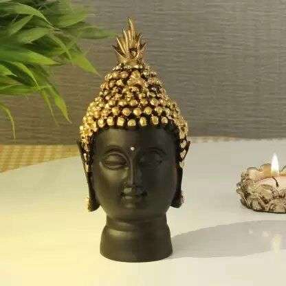 Buddha Head For Good Luck, Positive Fortune, Success, Prosperity & Home Decor - 14 cm