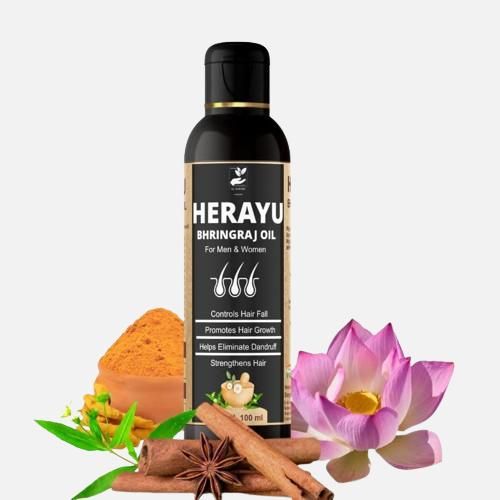 Herayu Bhringraj Ayurvedic Hair Oil Promote Hair growth, Hair Fall Control For Men & Women (Pack of 1)
