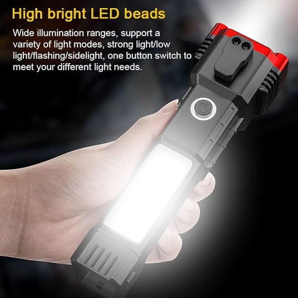 Portable Multifunctional Rechargeable LED Flashlight Torch