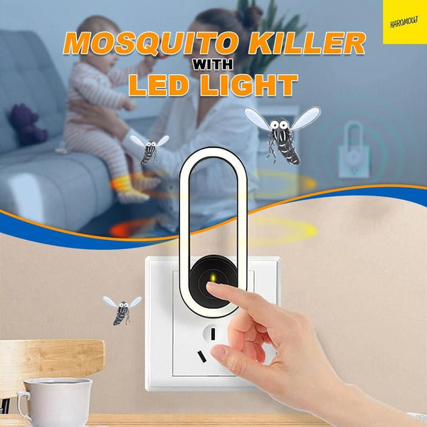 Mosquito Killer Bug Zapper Lamp with Plug-in Ultrasonic Pest Office, Kitchen, Bathrooms, Kids Room Green